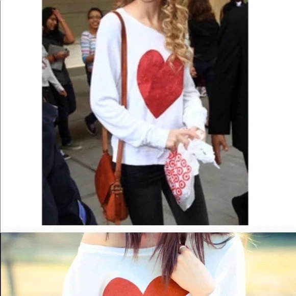 トップス Cotton lace heart sweatshirt Lace Heart Sweatshirt – Myrtle